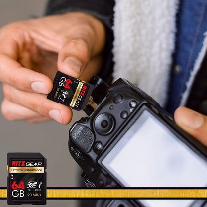 64GB High-Speed SDXC UHS-I SD Card, C10, U3, V30, Full-Hd & 4K Memory Card